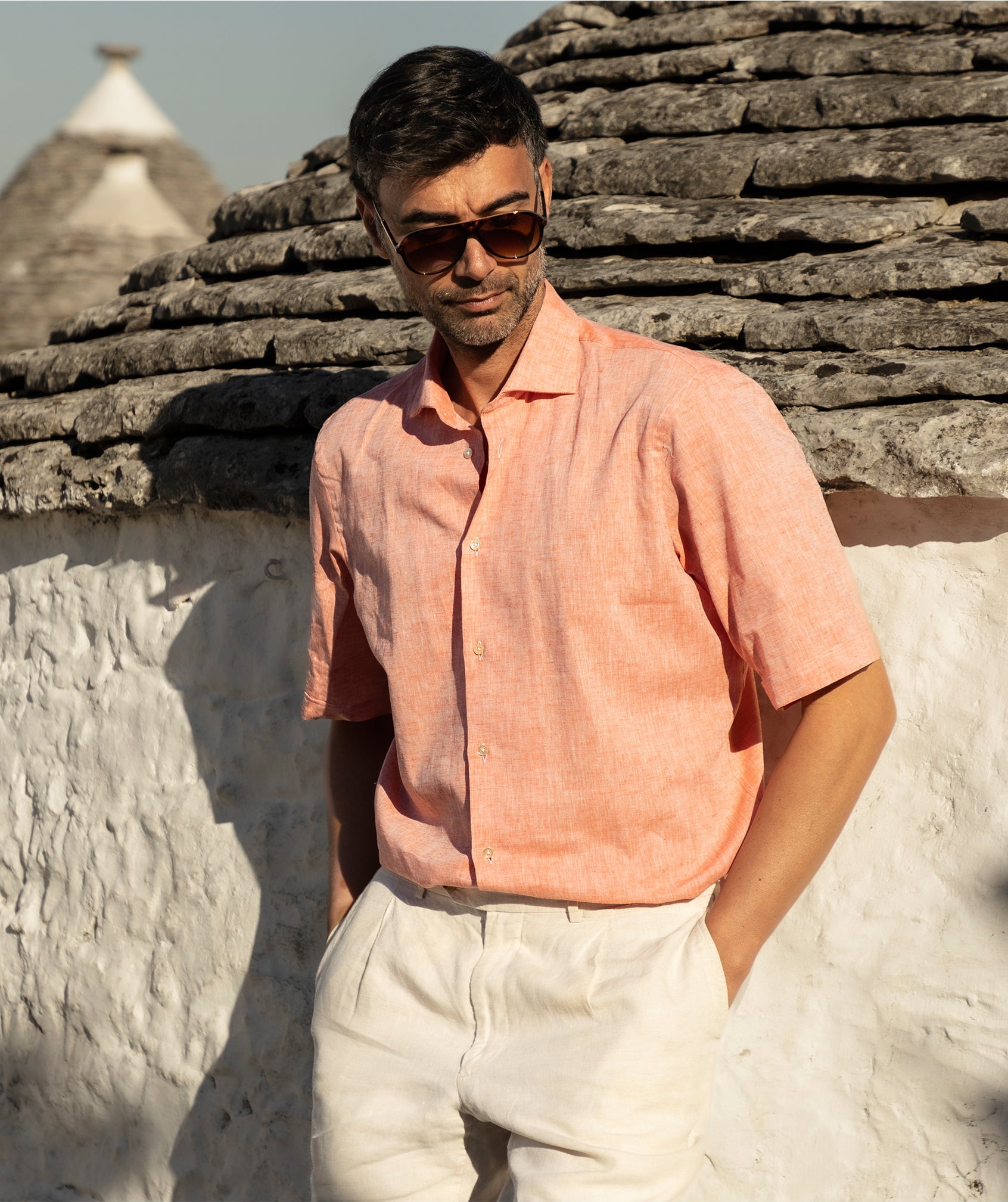 Pianosa Shirt - Salmon Coral - Mesciu Gigi