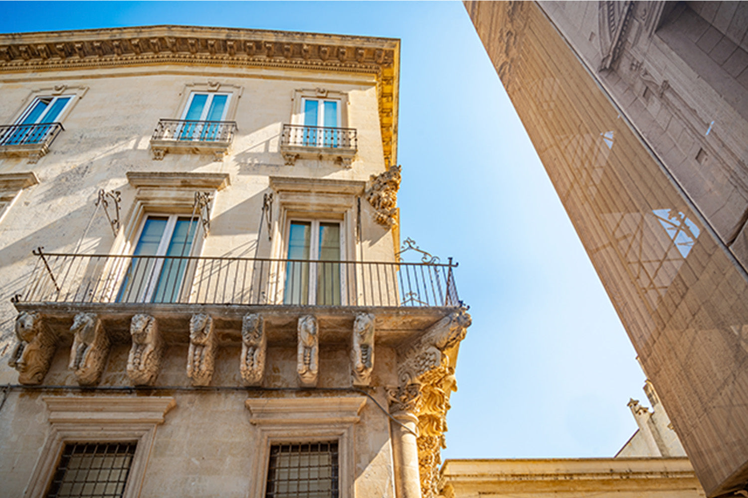 Baroque street in Lecce, Italy. 