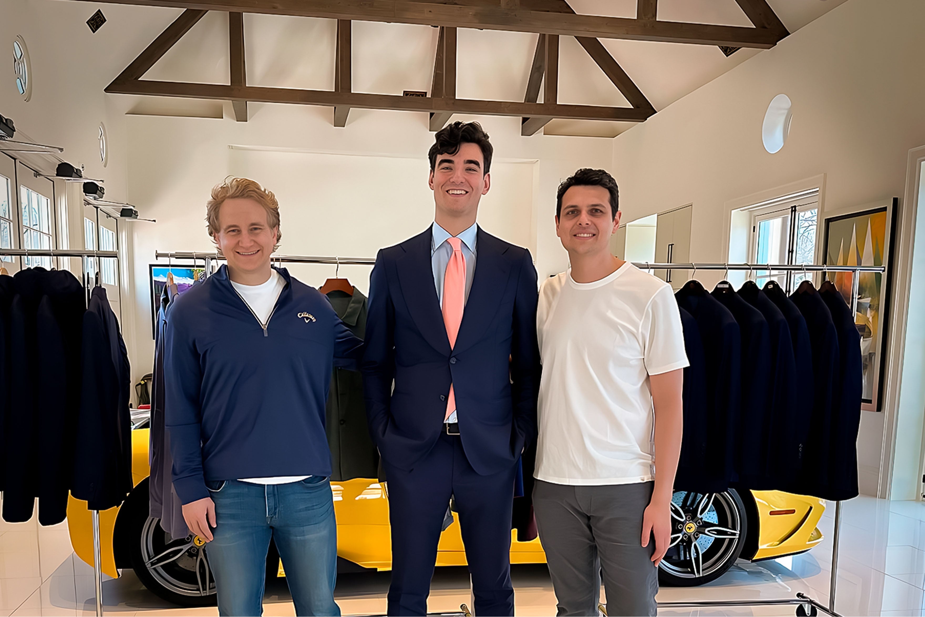 Nicolas segura and two clients during the trunk show