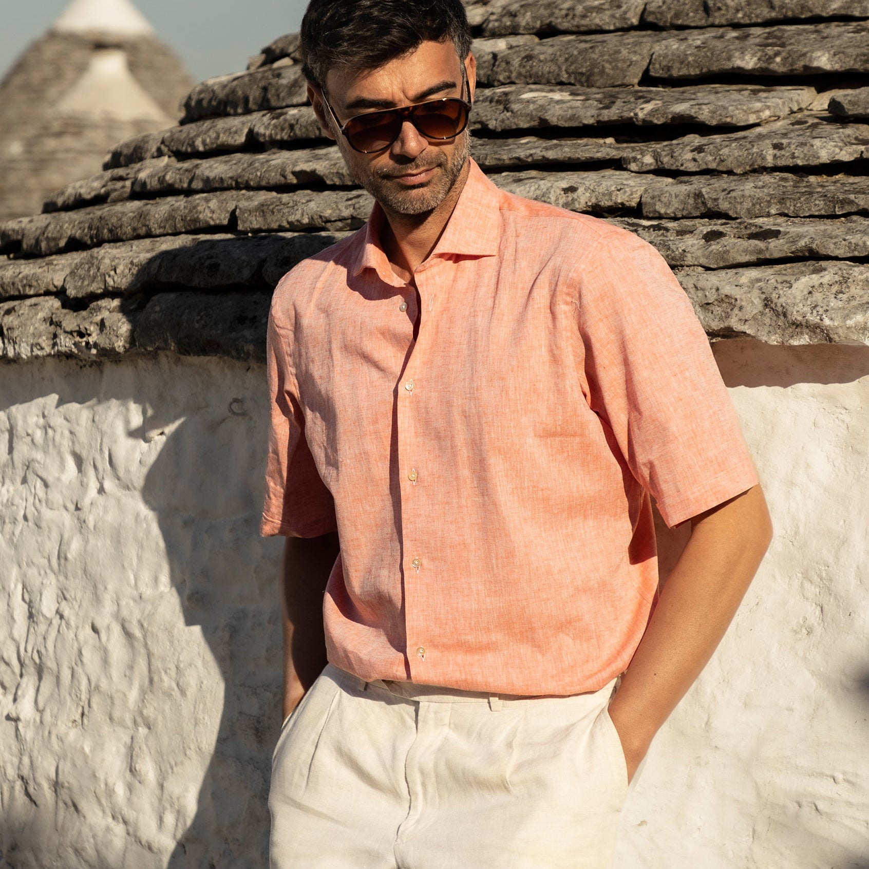 Pianosa Shirt - Salmon Coral - Mesciu Gigi